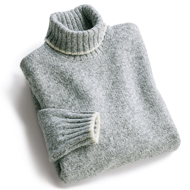 3ゲージ・ラムウールタートルネックセーター