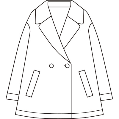 先染めチェックショートコート