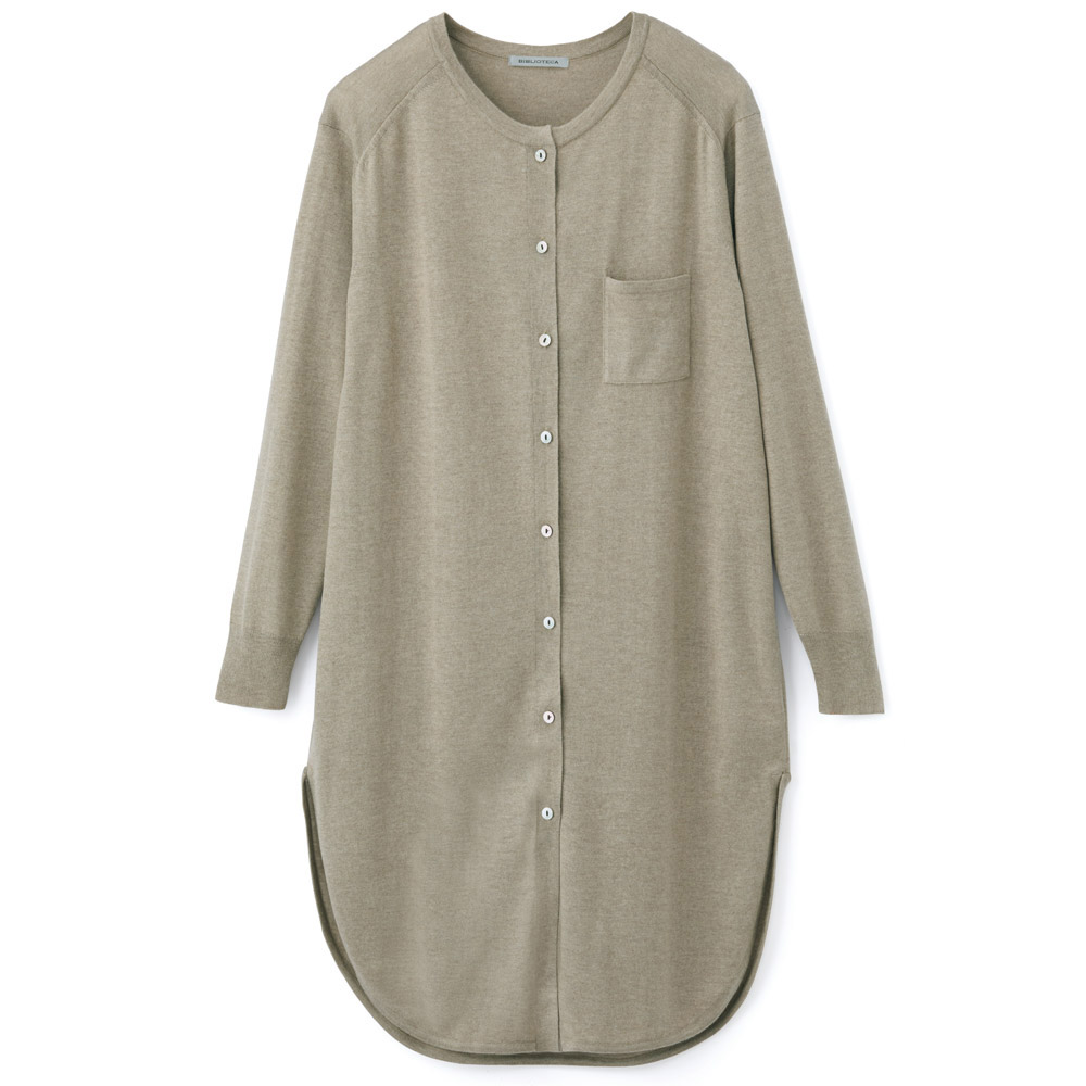 シルクカシミヤ・ニットロングシャツ