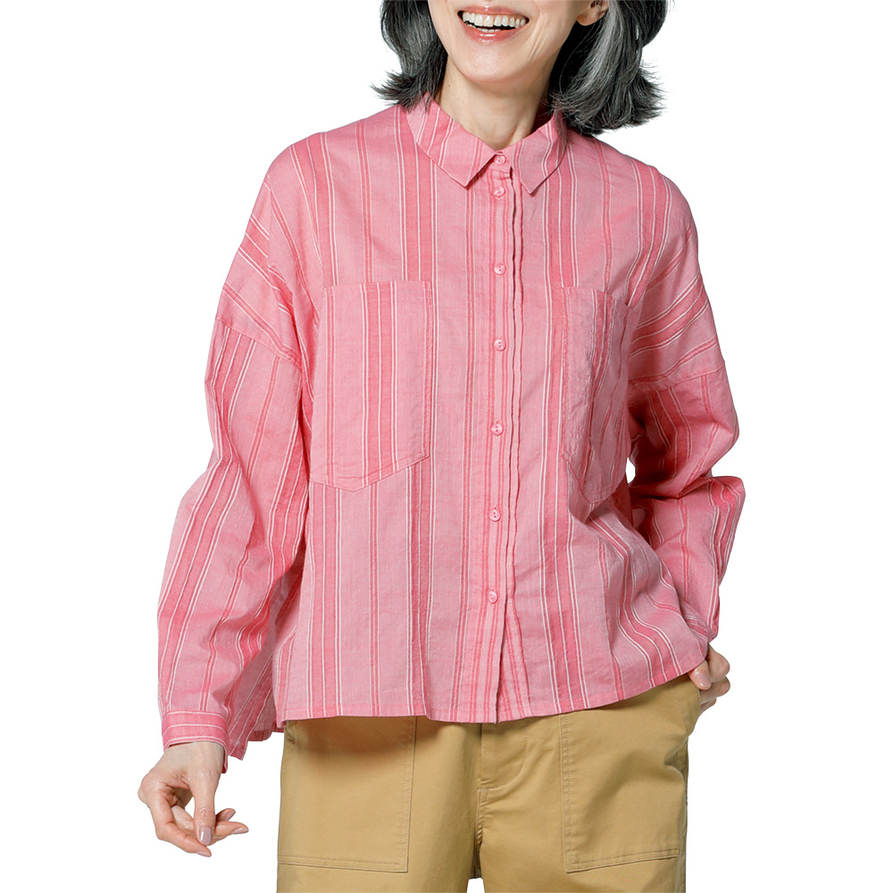 ドビーストライプブラウス