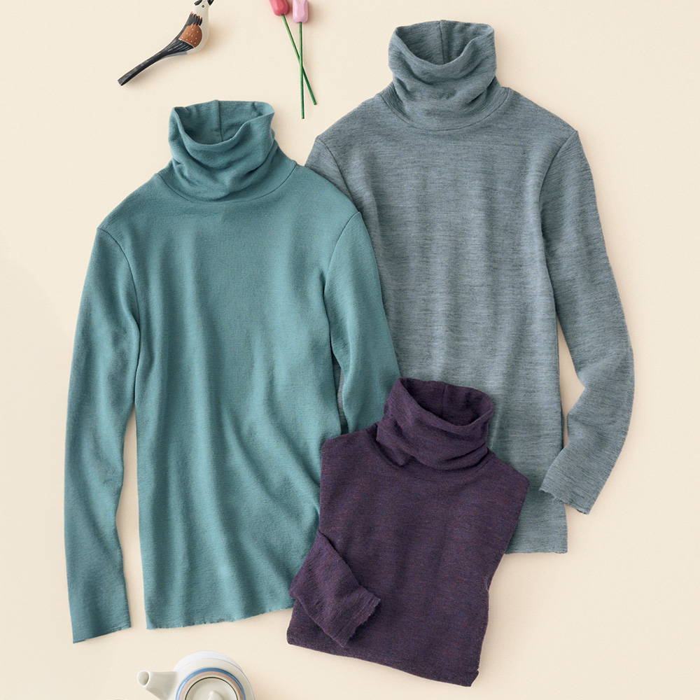 メリノウールウォッシャブルニットプルオーバー