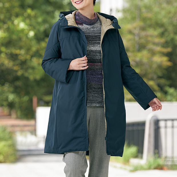 フーデッドダウンコート