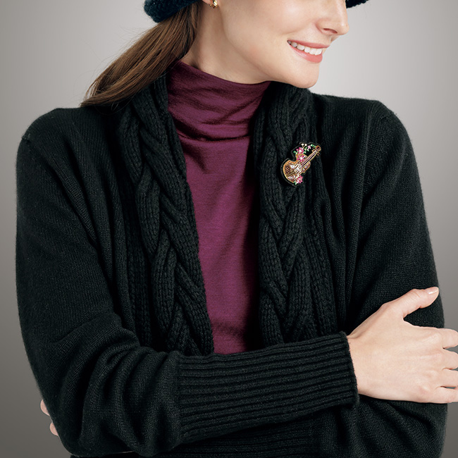 フラワーピアノ＆フラワーバイオリン／ブローチセット