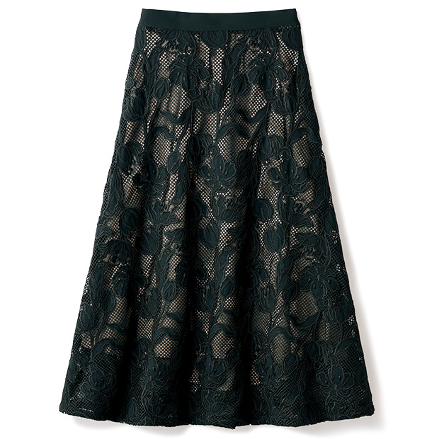 レースのフレアースカート