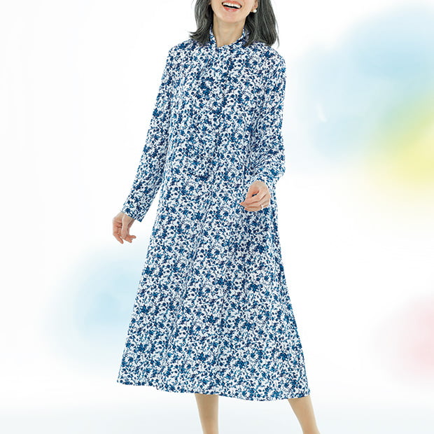 プリントボウタイワンピース／当社限定モデル