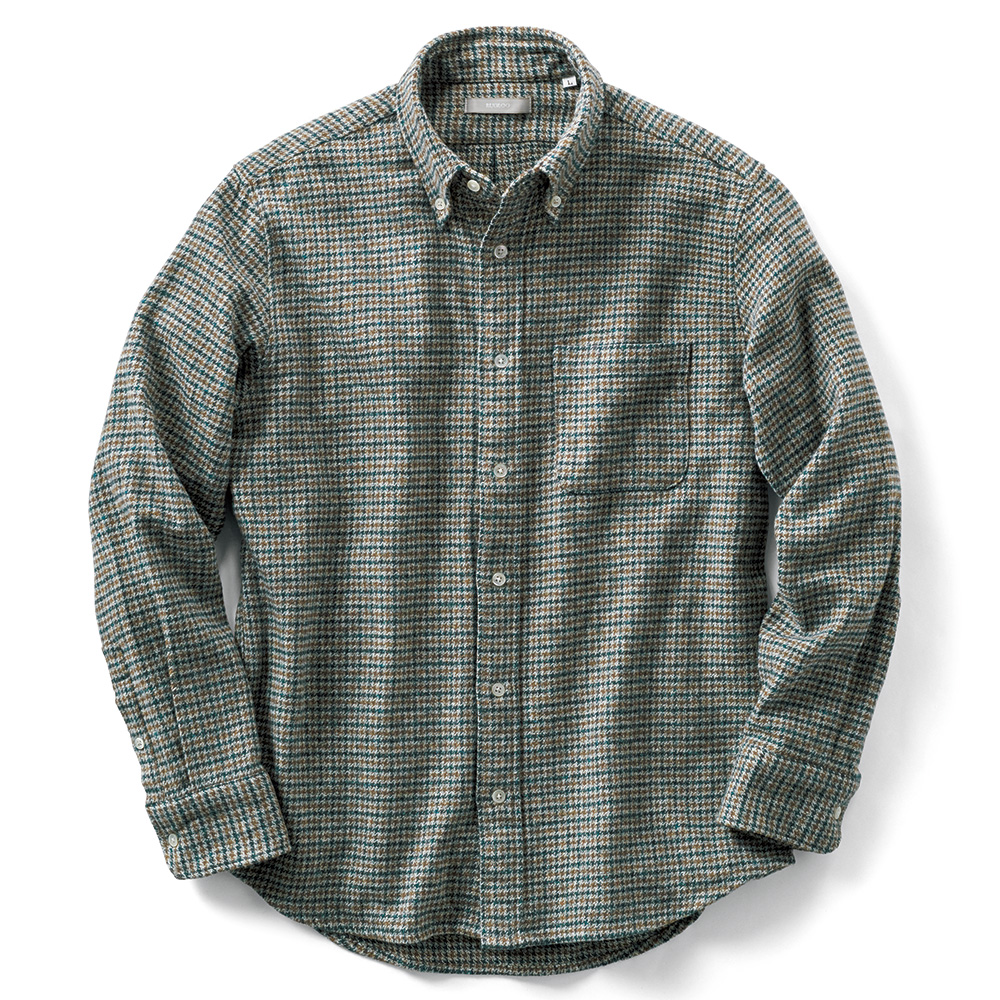 三つ杢コットンツイードシャツ