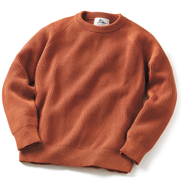 両畦編み･クルーネックセーター