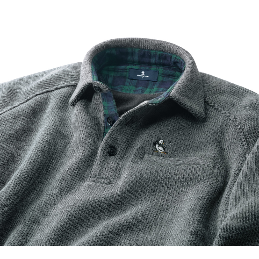 マンシングウェア 吸湿発熱・裏起毛ポロトレーナー／当社限定モデル  