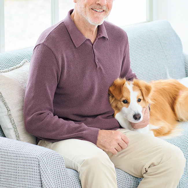 洗えるカシミヤ混・片畦ニットポロシャツ