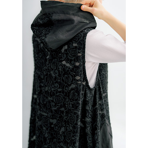 異素材切り替えロングジレ