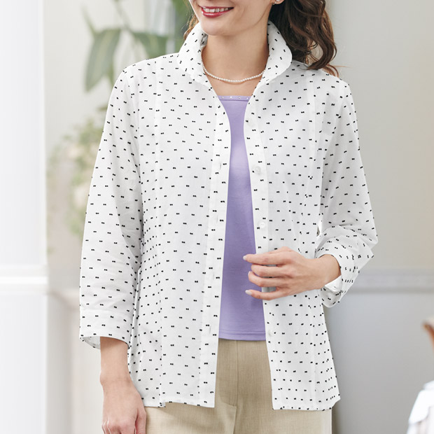 ドビー織りジャケットブラウス