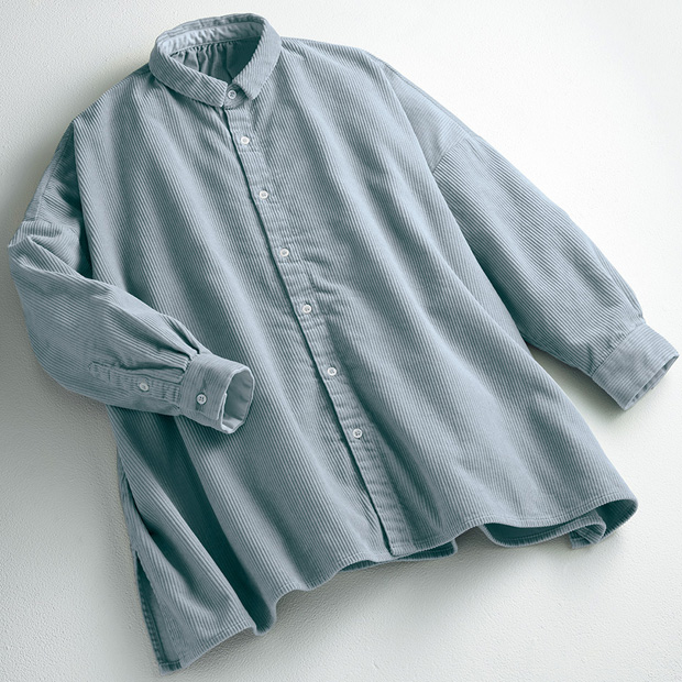 コーデュロイロングブラウス