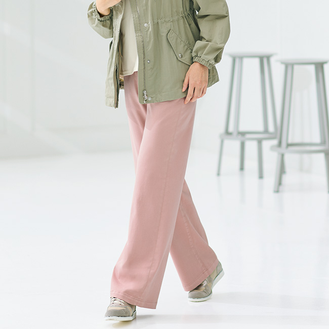 ストレッチ･カラーワイドパンツ