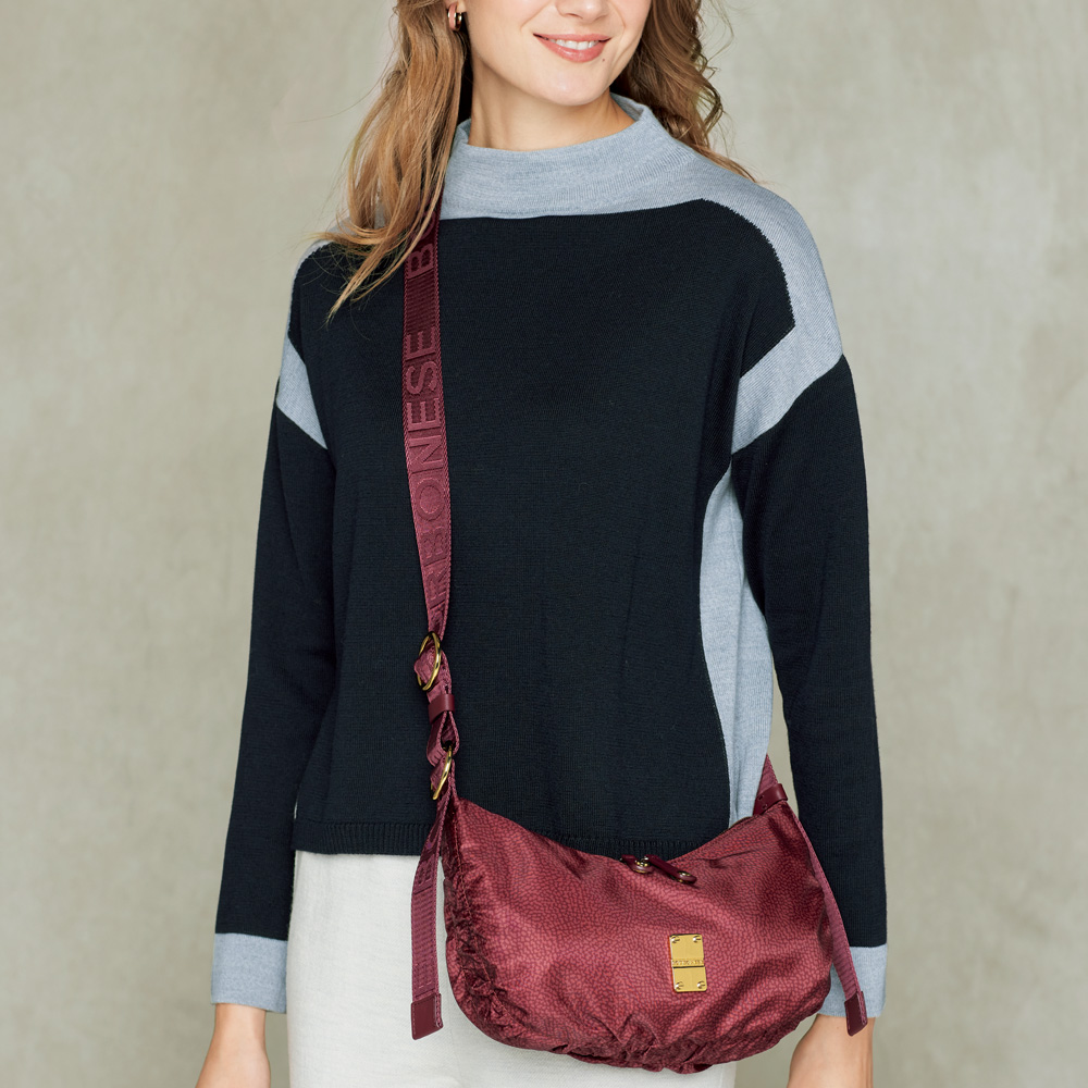 バイカラー･ボトルネックプルオーバー