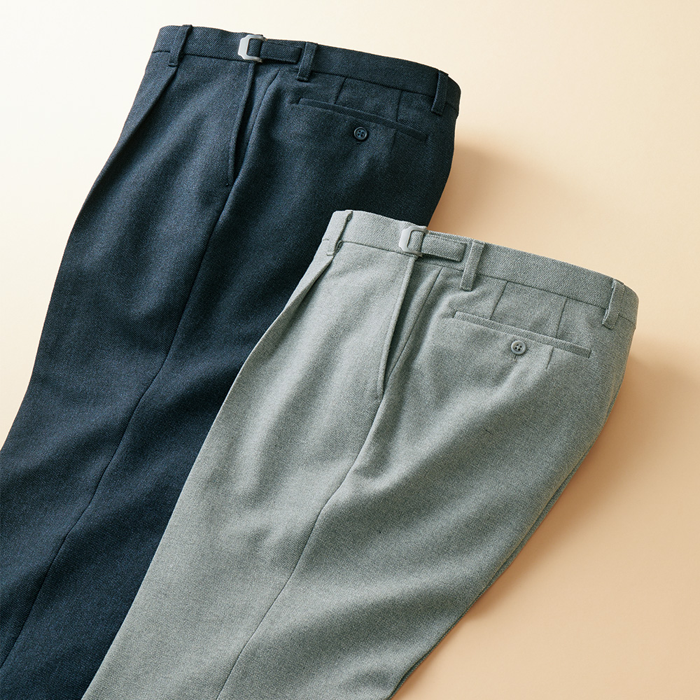 ウール混伸びやかスラックス