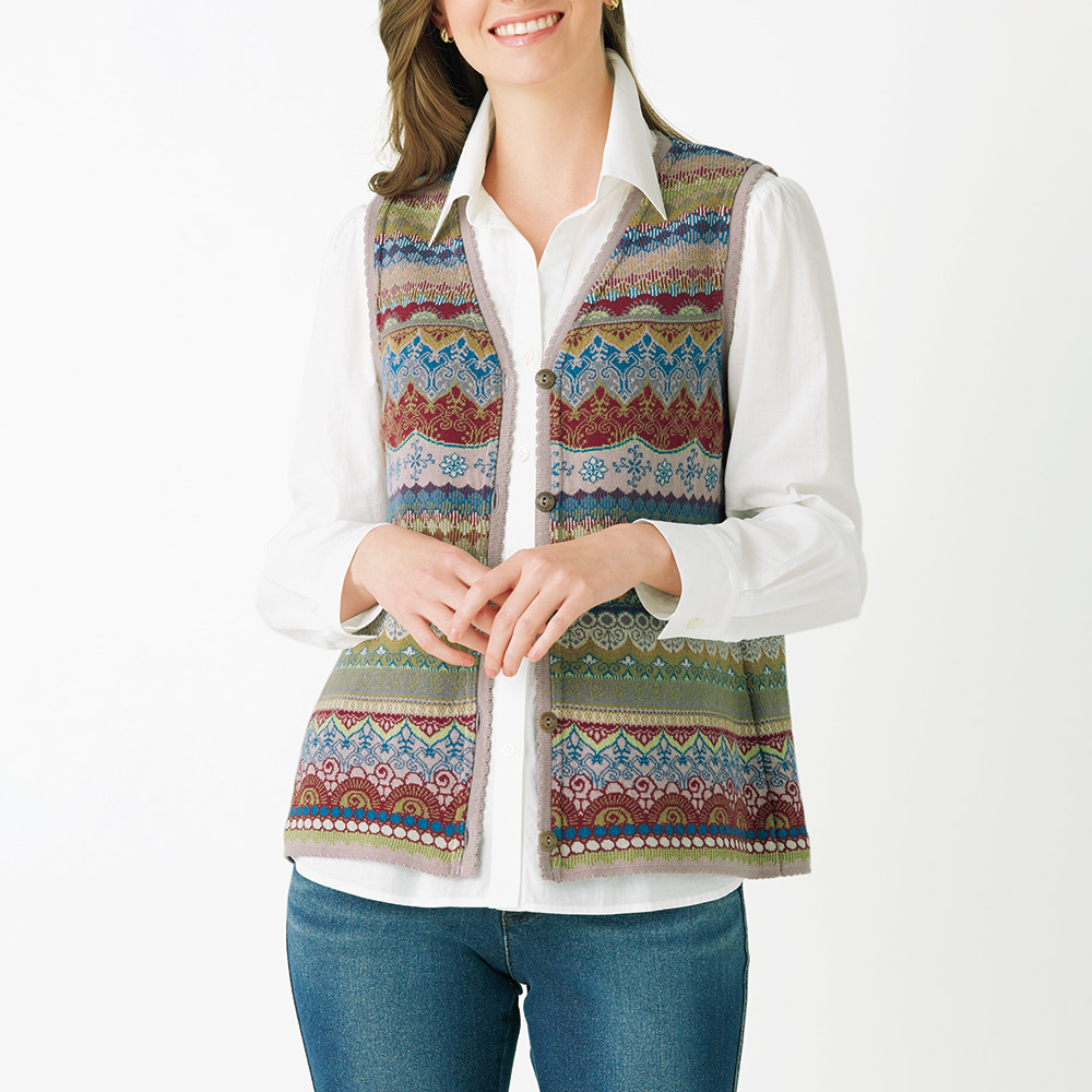 ジャカードニットベスト