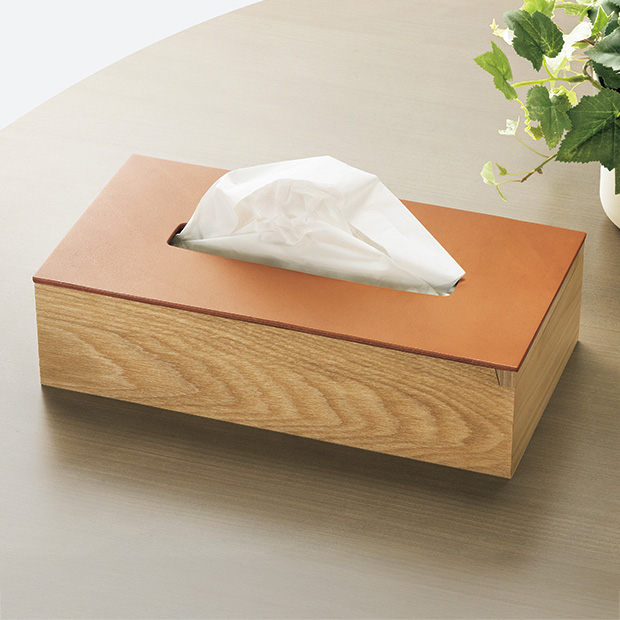 レザーフラップ･ティッシュボックス