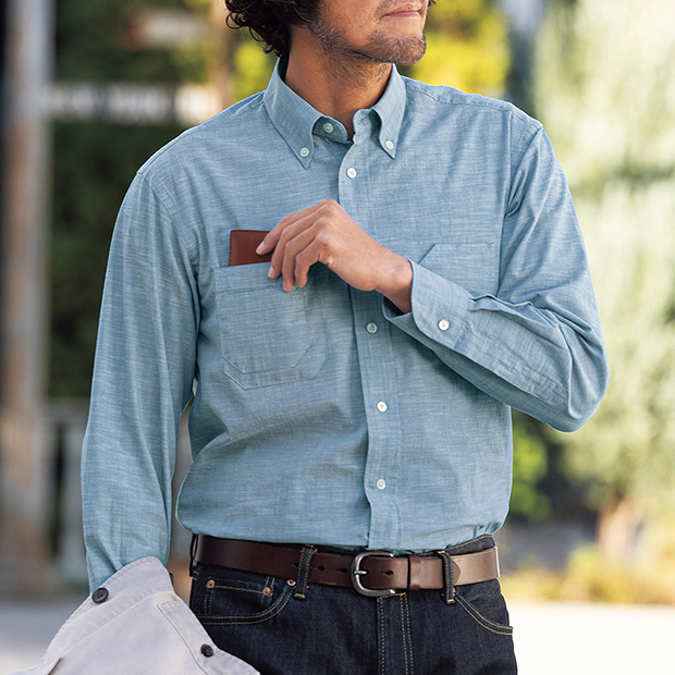 アメリカンコットン･ダンガリーB.D.シャツ