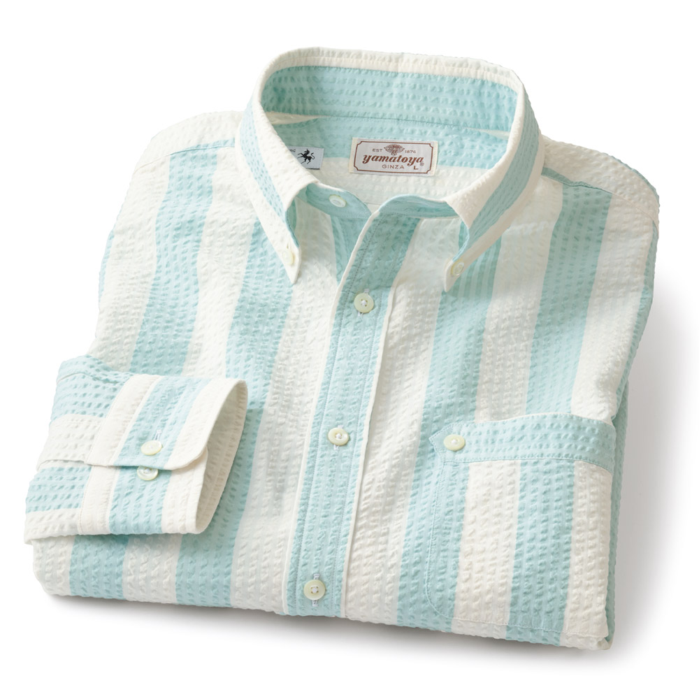 舶来サッカー生地で仕立てた老舗のB.D.シャツ