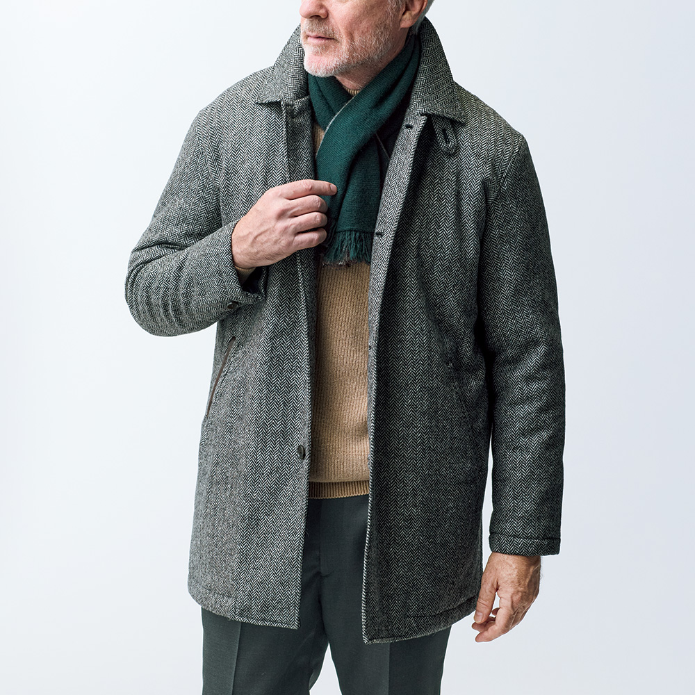 英国ツイード･中わたコート