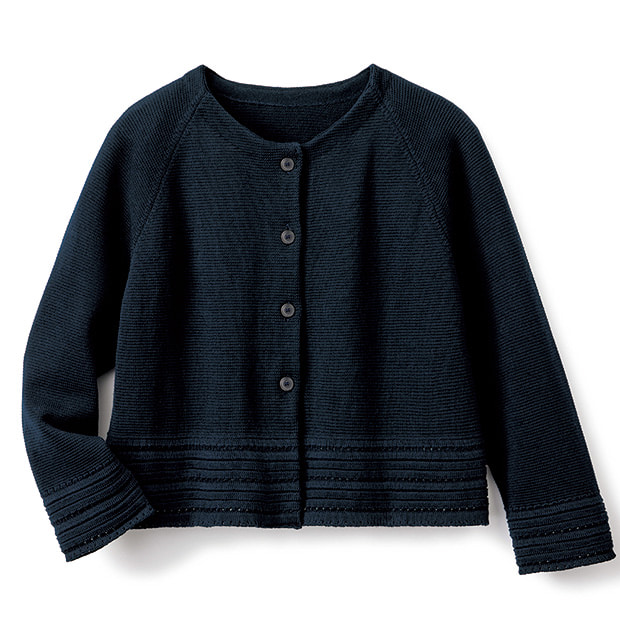 コットンリネンのニットボレロ