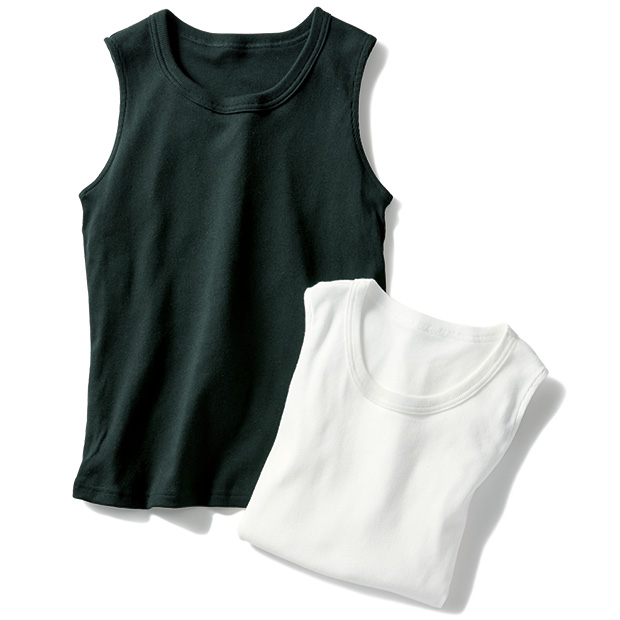 コットン混テレコ･タンクトップ／2色セット