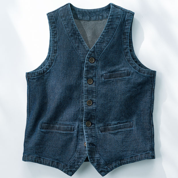 ストーンバイオ･ドビーデニムベスト