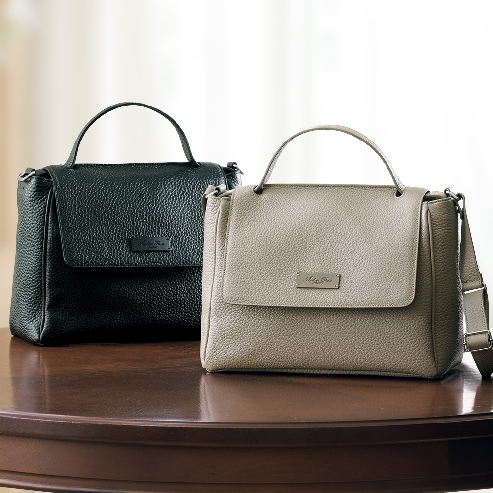 レザー2ウェイバッグ／男女兼用