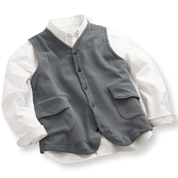 強撚コットン鹿の子のワークベスト