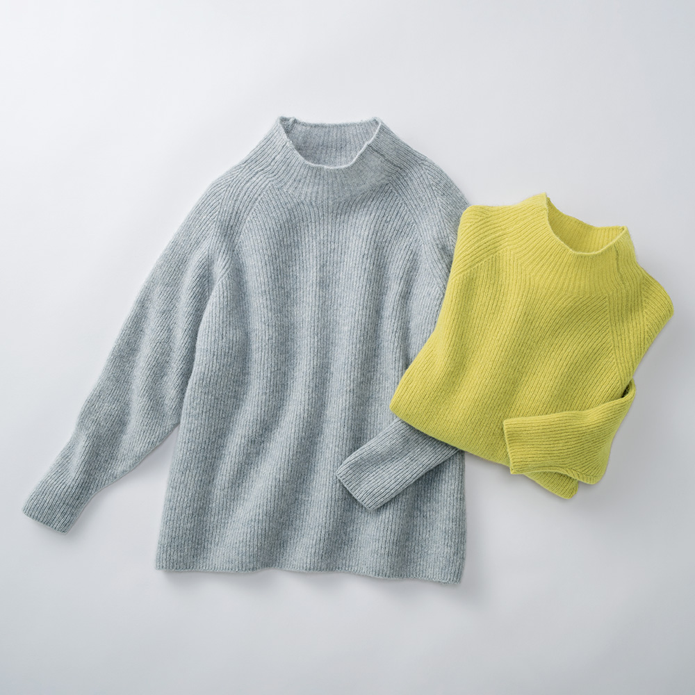 ウールアルパカボトルネックセーター