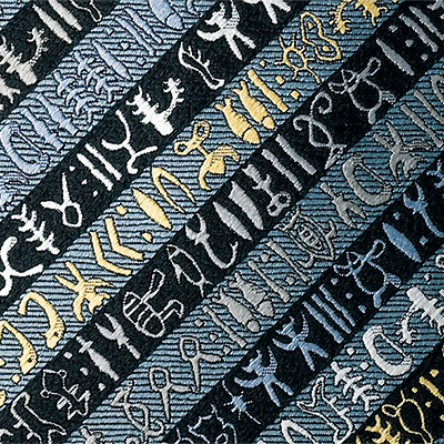 多色織り老舗のネクタイ/ロンゴロンゴ文字