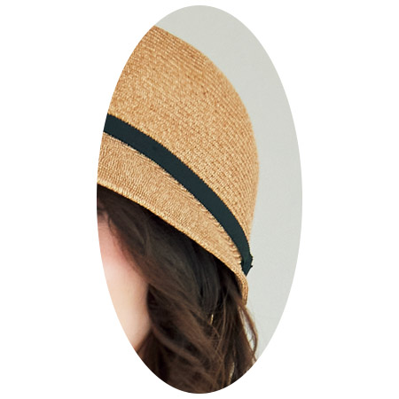 リボン使いUVカットペーパーキャップ