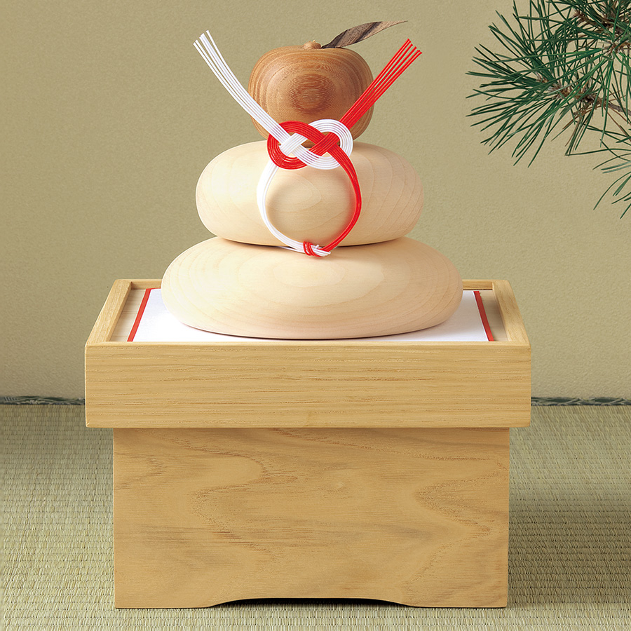 天然木の鏡餅／水引付