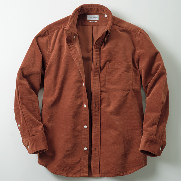 斜めコーデュロイシャツ/バルジングフィット