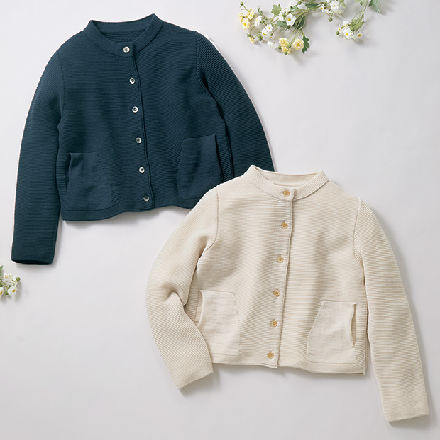 ウール混ニットショートジャケット