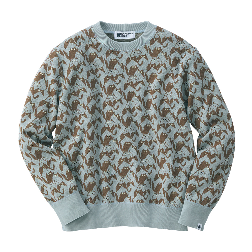 猫まみれジャカードセーター