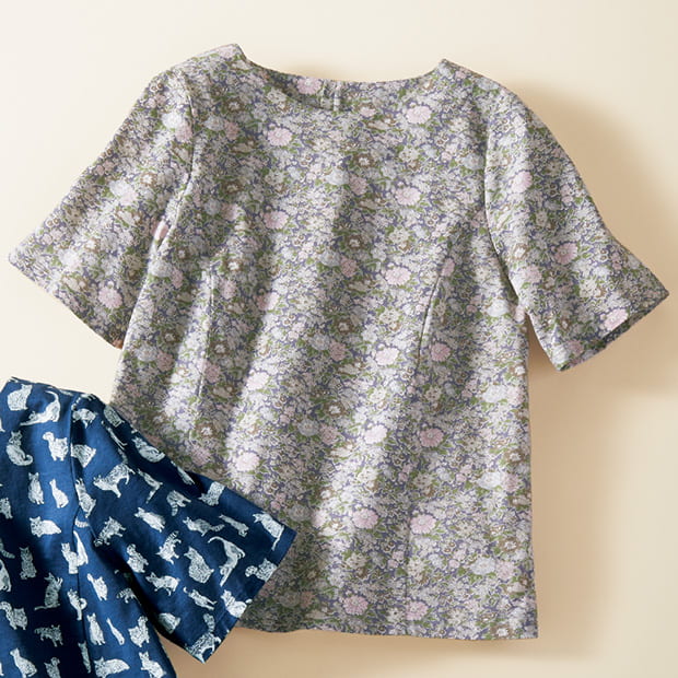 リバティプリントジャージーTシャツ／フローラル