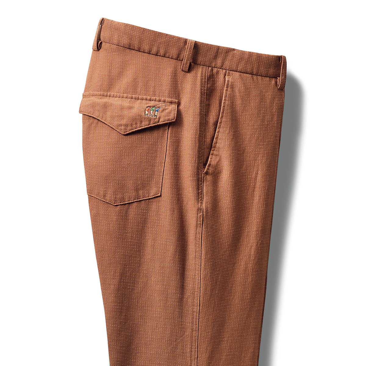 麻混ストレッチワッフルスラックス