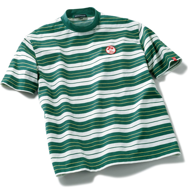ボーダーモックネックTシャツ