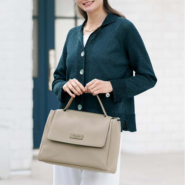 レザー2ウェイバッグ／男女兼用