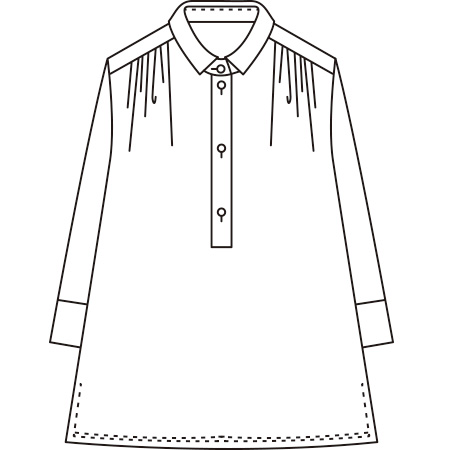 ストレッチプリントチュニック丈ポロシャツ