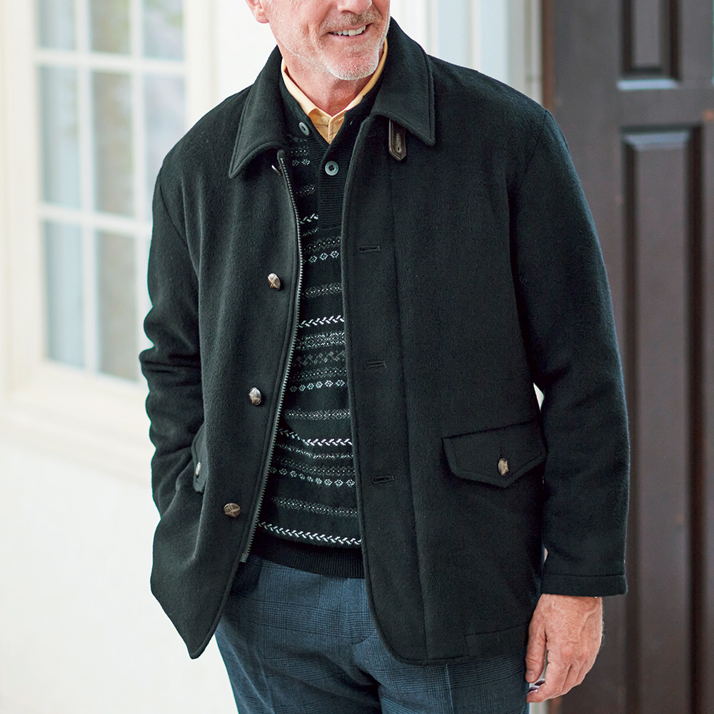 ハーフフロントフェアアイル柄セーター