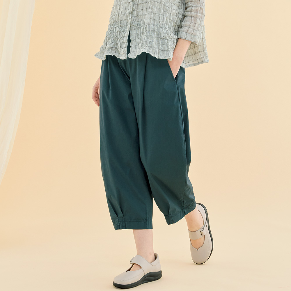 コットン混テーパードパンツ