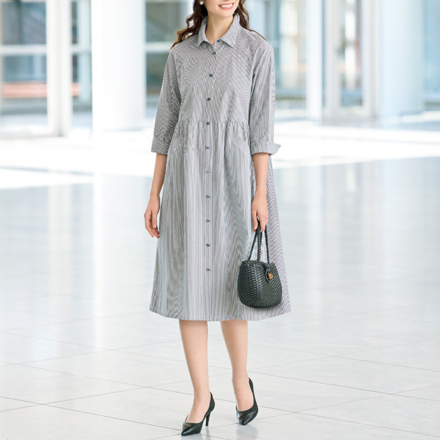 ストライプワンピース