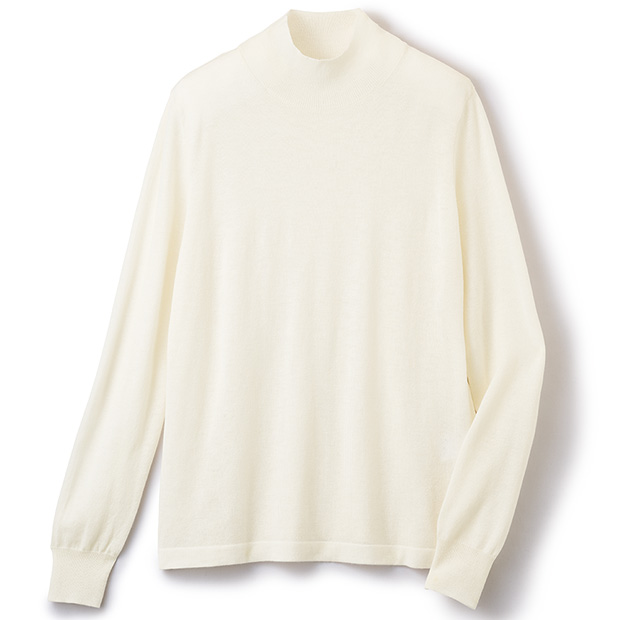 ウォッシャブルメリノウールハイネックセーター