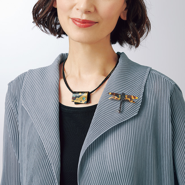 ビンテージ ブローチ 未使用 HISHIYA NICOLE おこがましい 天然石 帽子 馬具