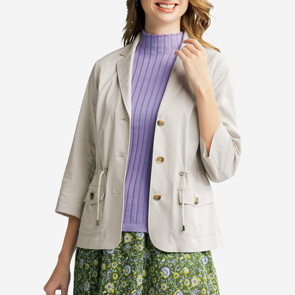 リネン混テーラードジャケット