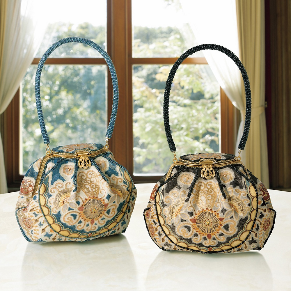 手描き京友禅のビーズバッグ