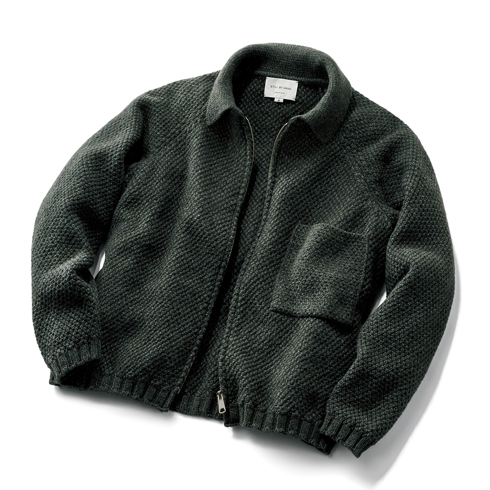 ミックスカラー・ニットブルゾン