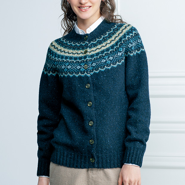 フェアアイル柄･ウールカーディガン